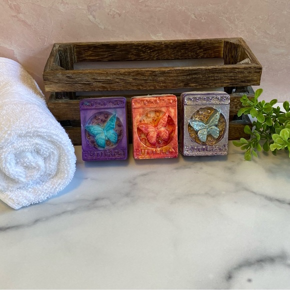 3 Bars, Butterfly Soap Bars, Handmade ( PRICE IS FIRM ) - Picture 3 of 9